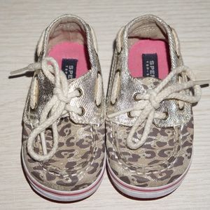 SPERRY Top Sider Baby Girl Shoes Leopard Sz 4M